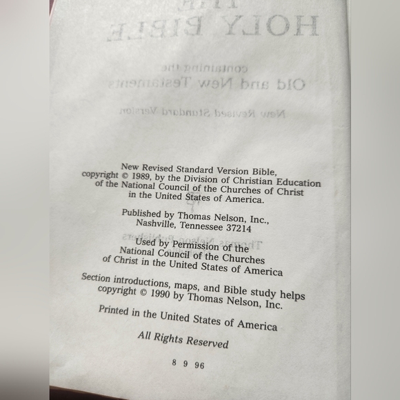 New Revised Standard Version HOLY BIBLE 1990 Red Hardcover United Methodist - Picture 12 of 13